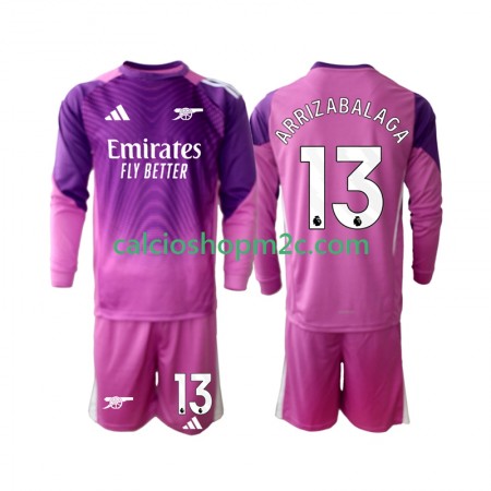 Arsenal Kepa Arrizabalaga 13 Portiere Bambino Maglia Terza 2025/2026 Manica Lunga